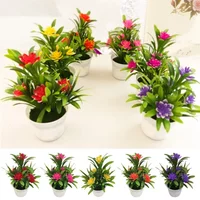 1pc 18 Cm Realistic Artificial Flowers Plant Pot Outdoor Wedding Ceremony Decor Home Garden Office Bouquet Decoration Gifts