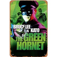 Metal Tin Sign - The Green Hornet, UK Movie Poster, 1966 - Poster Metal Plaque Cafe, Bar, Home Wall Decor
