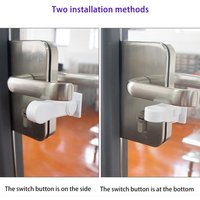 Child Safe Door Lock Universal Door Lever Lock 180 Degree Rotating Window Door Handle Lock Self Adhesive for Window Door Cabinet