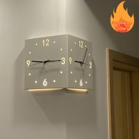 ins wind corner clock double-sided wall clock living room creative and simple modern two-sided wall clock no punching