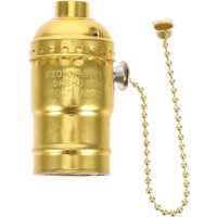 Lamp Holder Socket Pull Chain Light Bulb Adapter Touchable Threaded Base Aluminum Sockets Lamp Shades Replacement Switch