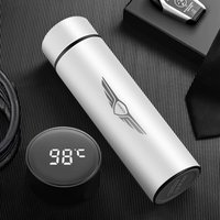 Stainless Steel Frosted Vacuum Thermos Cup Portable Water Cup Straight Cup Movable Gift Cup For Genesis G80 GV70 GV80 Car logo