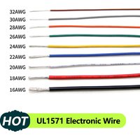 5/10M UL1571 Electronic Wire 32 30 28 26 24 22 20 18 16AWG Flexible Cable PVC Insulated Tinned Copper Environmental LED Line DIY