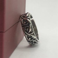 Retro Branches Flower Ring For Men Jewelry Open Size Classic Ring Male Index Finger Accessories For Boyfriend Gift