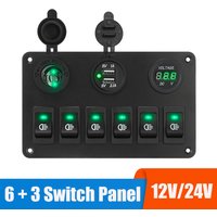 24V 12V Switch Panel 6 Buttons USB Chargers Car Light Toggle Truck Power Adapter Accessories For Boat Marine Trailer RV Caravan