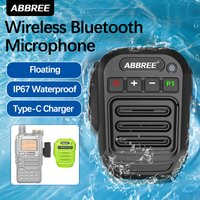 ABinvasive E Walperforated Talkie Sans Fil Bluetooth Microphone Haut-Parleur MIC Étanche Pour Baofeng UV-21 Quansheng UV-K6 Retevis Radios