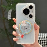 Cute Foldable 360 Degree Rotation Table Tennis Badminton Phone Stand for Magsafe Compatible with iPhone 16/15/14/13/12 Desktop U