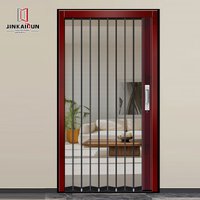 Diamond Mesh Folding and Sliding Anti-mosquito, , Dog, Rat, Anti-theft, able Aluminum Alloy Invisible Sand Door