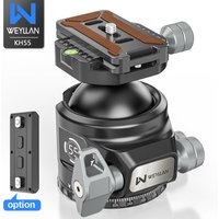 WEYLLAN KH55 Ball Head Mount 55mm Heavy Duty Camera Head with Mlok Rail Arca Swiss Quick Release Plate for Hunting Load 40kg