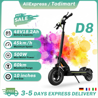 TODIMART Folding Electric Scooter 500W (peak 800W) Brushless Motor 48V 10.4Ah Battery 25KM/H/45KM/H Max Speed, 30-35KM/55-65KM Long Range Dual Shock Absorption 10 Inch Off-road Tires Max Load 120KG