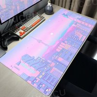 Pink Moon big Mousepad Anime Mouse Pads Gaming Mouse Pad Cartoon Non-Slip Deskmat Keyboard Mat Desk Protector Pc Accessories