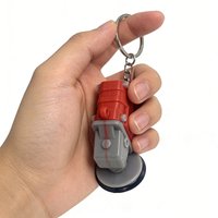 Mini Grinder Keychain Realistic Grinding Tool Pendant Purse Charms Gift (Orange)