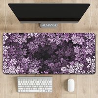 Aesthetic Floral Xxl Mousepad Gamer Large Mouse Pad Animes Desk Mats Purple Pink Deskmat Playmat Deskpad Computer Tables Mat