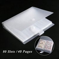Solid Transparent Sticker Storage Book Large Capacity Blank Page Design Nail Art Piece Storage Book Empty Album 40/80 Slots