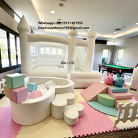 White Indoor Softplay Sets for Kids Foam Farm Equipment & Toddler Bounce House with Soft Play Mats and Fences for Schools