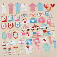 10pcs Enamel Charms Nurse Medication Tank Thermometer Pendants Nurse's Day Medical Care Staff Jewelry Making Craft Accessories