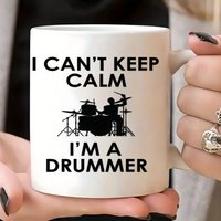 A mug for the restless drummer, a creative music-themed gift, suitable for drinking coffee or tea, with a personalized design