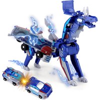 Magnetic 2-in-1 Transforming Car Toy for Kids – Unicorn & Dinosaur Robot, DIY Impact Deformation Racing Educational Gift