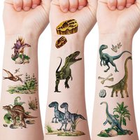 12 Sheets 3D Colorful Tyrannosaurus Rex Tattoo Stickers, Realistic Dinosaur Egg, Tyrannosaurus Rex Waterproof Temporary Tattoos