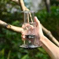 Portable Coffee Kettle French Style Anti-slip Press Coffee Pot Transparent Light Weight Hand Pour Coffee Maker Camping