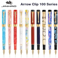 Jinhao 100 Fountain Pen Golden Arrow Clip Luxury Executive Pens M/F/EF Nib Writing ink Pens Stationery Office School Supplies