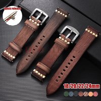 18mm 20mm 22mm 24mm Handmade Retro Italian Leather Business Universal Watch Strap for Seiko for Omega Cowhide Watch Band
