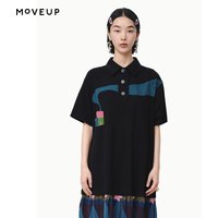 MOVEUP Casual Short Sleeves Dress 2026 Spring Pure Cotton Turn-Down Collar Print Loose Knitted A-Line Dress For Women 325111306