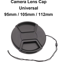 Center Pinch Lens Cap 95mm / 105mm / 112mm Universal Plastic with rope For Sony Canon Nikon Pentax Olympus Panasonic Fujifilm