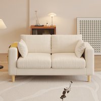 Contemporary Single Double Sofa Fabric Simple Style for Compact Living Room