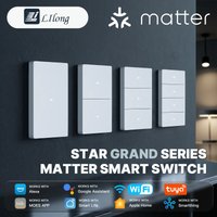 Tuya Star Grand Series Matter WiFi Smart Light Switch 10A Neutral Required Work with Alexa Google Apple Homekit Smartthings