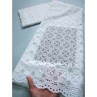 White African Lace Fabric Stones High Quality Nigerian Swiss Cotton Lace Fabric Party Dresses For Sew Women Wedding,5yards3831