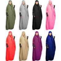 Women Hijab Dress Prayer Garment Jilbab Abaya Long Khimar Hooded Muslim Full Cover Ramadan Gown Abayas Islamic Clothes Niqab
