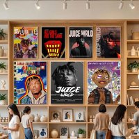 Classic Movie Posters Vintage Room Bar Cafe Decor Stickers Wall Painting Singer Juice WRLD
