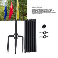 Ground Flag Pole 10 FT Thickened Stainless Steel Outdoor Flagpole with 5 Prong Base for Garden Yard Outdoor Flag Pole
