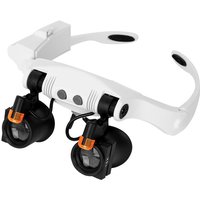 Magnifying Head Eye Glasses Loupe Lens 5.0X 6.0X 7.0X 10X Head-Mounted Headband Magnifier W/ 2 LED Cold Warm Light Watch Jewelry