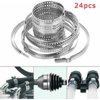 24pcs Car Small/Large CV Boot Clamp Adjustable Stainless Steel Drive Shaft Axle Joint Clip CV Boot Clamp For Most Cars