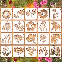 20Pcs/Set 3inch Flowers Craft DIY Layering Stencils Wall Painting Scrapbook Coloring Embossing Album Decorative Template