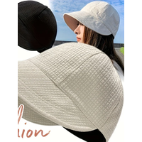 Summer Bucket Hat Breathable Women Wide Brim Beach Panama Visors Women Sunscreen Adjustable Elastic Outdoor Foldable Travel Cap