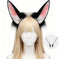 Anime Kawaii Plush Rabbit Ears Headband Japanese Soft Faux Fur Animal Ear Headwear KC Girl Costume Prop