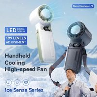 2026 Portable Fans Strong Wind 199 Gear Wind speed Digital Display Adjustable Turbo Handheld Air Cooler Minifan 8000mAh