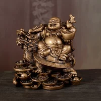 Laughing Buddha Statue Chinese Feng Shui Money Maitreya Buddha Sculpture Figurines Ornaments Gift For Car Decoration Auto Decor