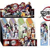 Demon Slayer Themed Automatic Pencil Set 0.5mm Lead for Art Drawing Student Office Supplies Kids Gift Random 1/2/4/6/24pcs