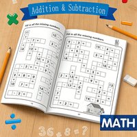 Children's Mental Math Number Fill-in, Fun Addition Subtraction Workbook, Training Mathematical Arithmetic Skills Exercise Book