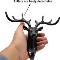 1p Antlers Self-adhesive Hooks Keys Storage Holder Hang On The Wall Hooks Hangers Bag Coat Rack For Home Wall Hanging Decor Deer
