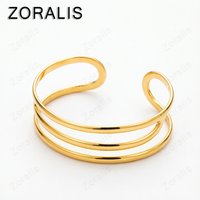 Noble 18K Gold Birthday Gift Adjustable Geometry Bangles For Woman Lady Engagement Wedding Party Trendy Charm Jewelry
