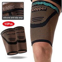 1/2PCS Anti-Slip Copper Thigh Compression Sleeves, Hamstring Support Brace for Men and Women Recovery, Running, Sports, Workout