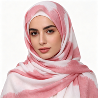 New Premium Tie-Dye Hijab Gradient Cotton Scarf Viscose Modal Hijab Headscarf Soft Breathable Hijab for Muslim Women