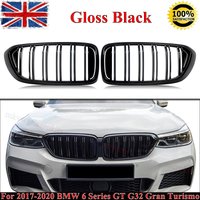 Glänzend schwarze Nierengitter für BMW 6er G32 Gran Turismo 2017–2020 640i 620d Doppellisten PRE-LCI Frontgrill-Ersatz