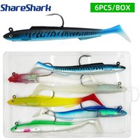 ShareShark 6pcs/box 15cm30g Carp Pesca Lead Jig Head Eel Lure Soft Fishing Lure Swimbait Artificial Bait Sea