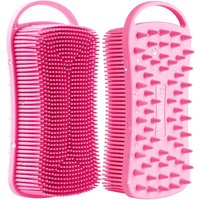 Dual-use Silicone Body Scrubber with Scalp Massage Shampoo Brush Exfoliating Bath Body Brush ,Well for Shower Gel/Soap/Body Wash